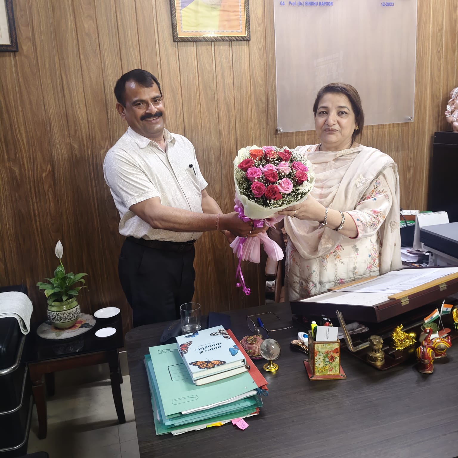 Sh. Om Parkash Sharma with Prof. (Dr.) Sindhu Kapoor